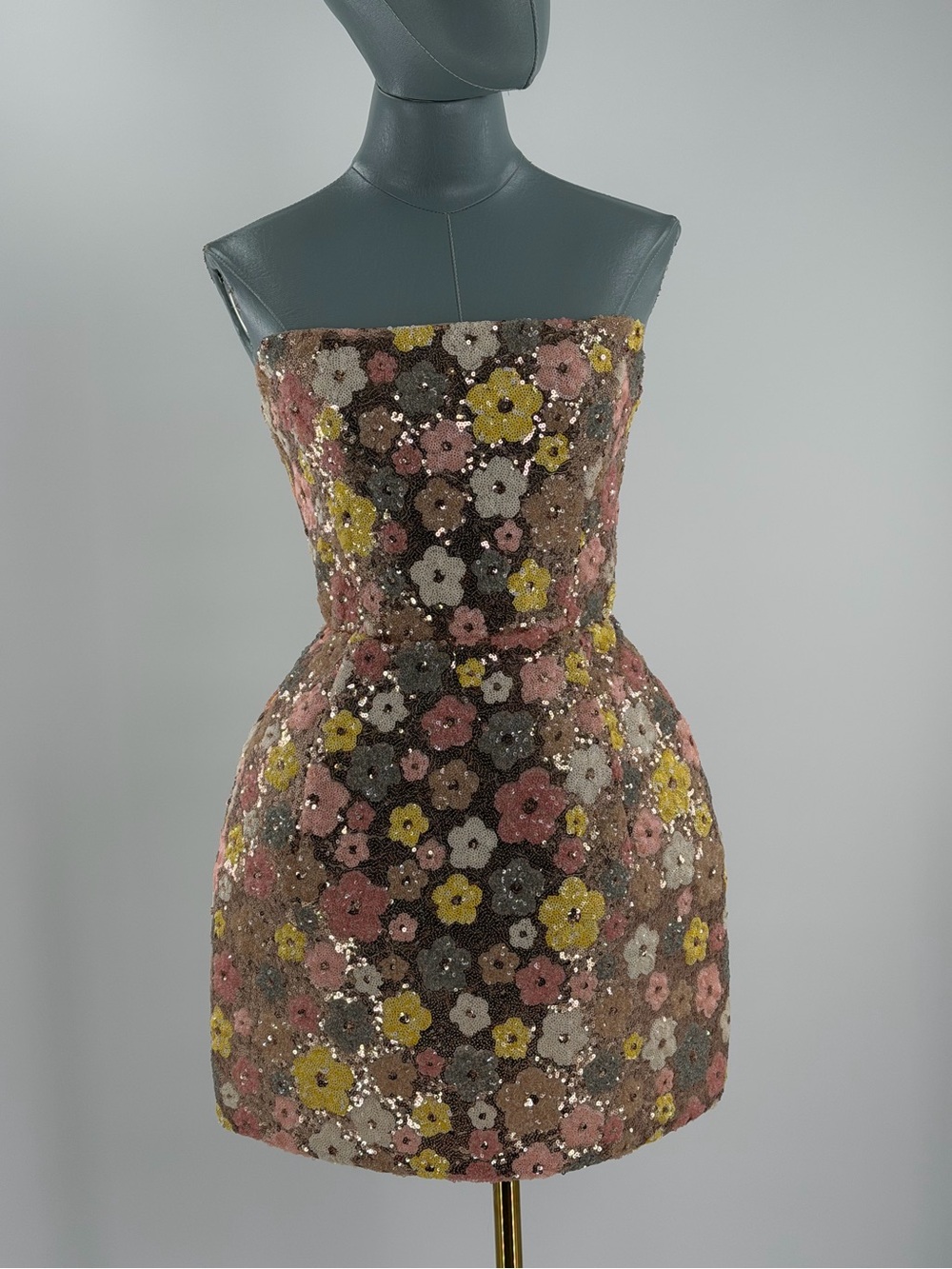 🆕 BRONX & BANCO 🧿 NWOT Maraya Floral Sequin Mini Dress, Yellow Multi, Sz M US6 - Picture 4 of 17
